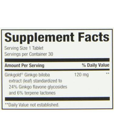 Nature's Way Ginkgold Max 120 mg - 30 Tablets for Memory & Focus - Buy Online on GoSupps.com