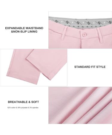 Lesmart Men's Pink Golf Pants - Expandable Waistband, Stretch, Breathable - 46W x 33L - Buy Online on GoSupps.com