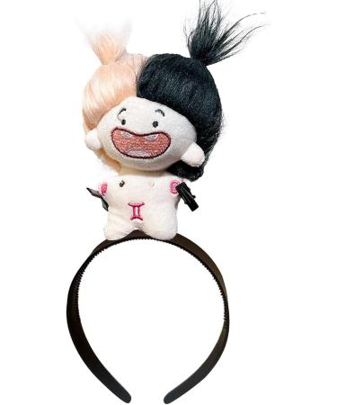 Plush Doll Hairhoops Plush Cartoon Doll Hairband Cute Hairhoops for Styling Makeup Fashion Plush Doll Hairband for Girls Kids Gemini - Buy Online on GoSupps.com