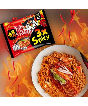 Samyang Hot Chicken Ramyun (3X Flavour) Triple Spicy (5 Packs) 700G Halal - Buy Online on GoSupps.com