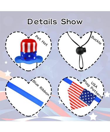 CooShou 4th of July Pet Costume Set - Uncle Sam Rabbit & American Flag Hat, Bandana for Guinea Pig, Rabbit, and Small Animals (L) - Buy Online on GoSupps.com