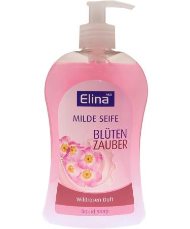 Elina Med Blossom Magic Soap 6 x 500ml - Wild Rose Fragrance - International Shipping - Buy Online on GoSupps.com