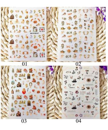 Decor Water Transfer Stickers Nail Art Decoration Flower And Leaf Pattern 3D Nail Art Sticker Nail Decal Stickers Angel Pattern Stickers - Buy Online on GoSupps.com