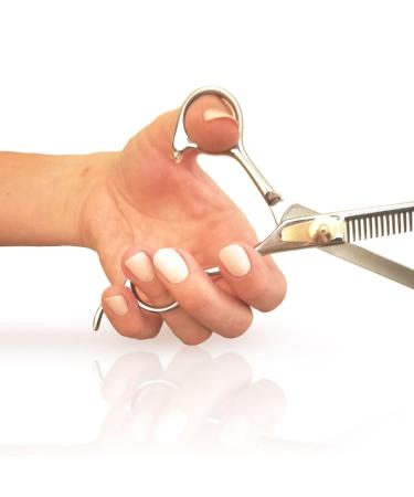 ShearGuru Professional Barber/Salon Scissor Hair Cutting Set - 6.5 Inch Straight Edge Razor Sharp Scissor + Thinning Shears for Styling - Bonus Faux Leather Case - Buy Online on GoSupps.com