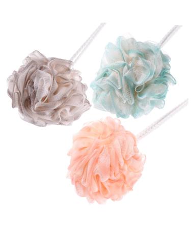 3pcs Bath Ball Bubble Making Net Shower Poufs Bath Scrubber Mesh Pouf Bath Poufs Bath Shower Ball Mesh Bath Bubble Maker