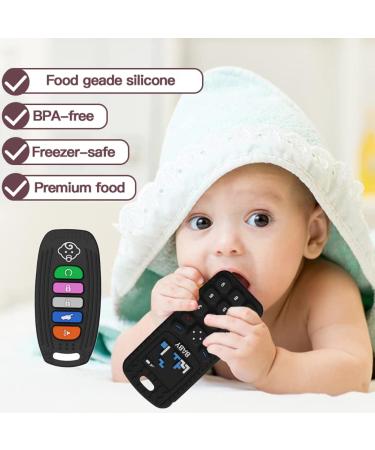 Baby Teething Toys 2 Pack Silicone Chew Teether for Newborns - Cell Phone and Car Key Design - Buy Online on GoSupps.com