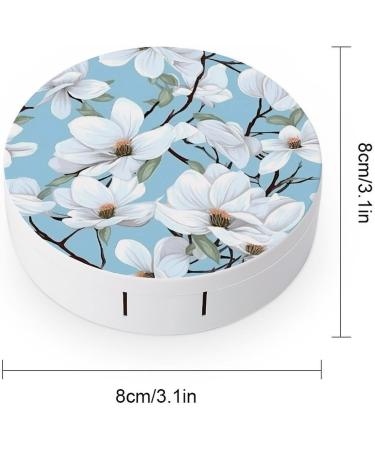 Magnolia Flowers Contact Lens Case with Mirror - Portable & Cute Travel Kit for Eye Care - Buy Online on GoSupps.com
