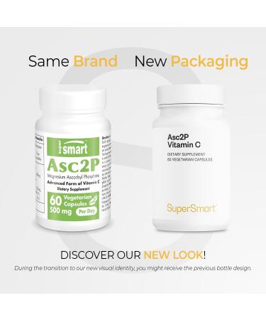 Supersmart Asc2P 500mg/day - Anti-Aging & Antioxidant Vitamin C Supplement - Non-GMO, Gluten Free - 60 Veg Caps - Buy Online on GoSupps.com
