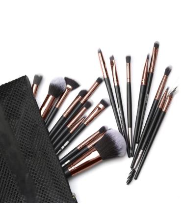Mreechan 20-Piece Professional Makeup Brush Set with Travel Bag - Essential Cosmetics Tools for Flawless Makeup Application - Buy Online on GoSupps.com