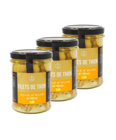 Lot 3x Tuna fillets in olive oil, lemon and thyme - 200g jar