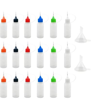MYYZMY 30 Pcs Precision Tip Applicator Bottles  0.5 Ounce Translucent Glue Bottles  with 5 Mini Funnel  Multicolor Lids - Buy Online on GoSupps.com