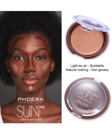 Phoera Sun Love Cream Bronzer - Natural Looking Matte Sun-Kissed Glow - Sweat Resistant - Aquapurity (203 Sunset) - Buy Online on GoSupps.com