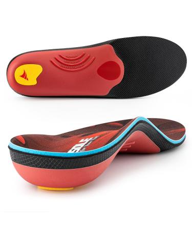 Valsole orthopedic insoles for women and men's high footrest soft functional shoe inserts insert for flat feet plantar fasciitis foot pain 35-36 EU 23cm red