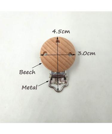 Alenybeby 10 Natural Beech Wood Pacifier Clips - 30mm Straps Holders with Charm for DIY Pearl Chains - Antique Style Baby Accessories - Buy Online on GoSupps.com