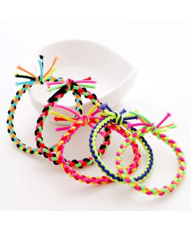 20pcs Braided Stretch Hair Ties - Ponytail Holders for Girls (Random Color) | International Shipping - Buy Online on GoSupps.com