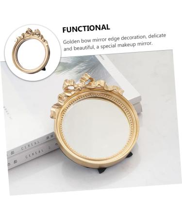 Minkissy European Style Handheld Wall Mirror for Dresser and Travel - Resin Miss Golden 12x11x1cm - Buy Online on GoSupps.com