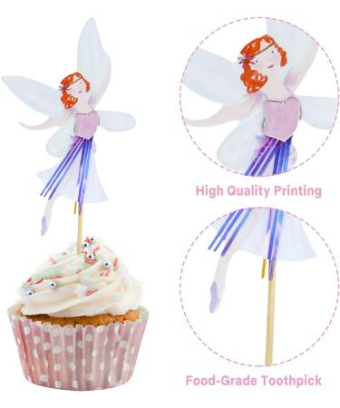12-Piece Fairy Cake Topper Set - Ballerina & Cupcake Decoration for Kids' Birthday Parties - Buy Online on GoSupps.com