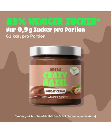 Ahead White Crazy Hazel - 12 x 200g Sugar-Free Hazelnut Cream | Low Sugar Chocolate Spread | Palm Oil Free Gluten-Free & Vegetarian | 2.4 kg Pack - Buy Online on GoSupps.com