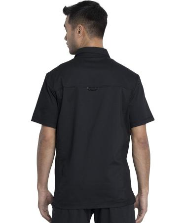 Cherokee Men's Polo Scrub Top V-Neck Modern Sporty Design | Breathable Mesh Fabric | X-Large, Black | WW615 - Buy Online on GoSupps.com