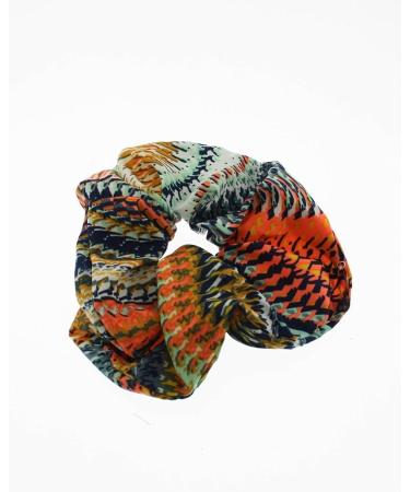 Zac's Alter Ego Set of 2 Hair Scrunchies - Aztec Inspired Print and Neon Orange - Buy Online on GoSupps.com