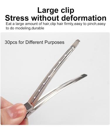 Acpetdr 30-piece set of duckbill clips rust-proof metal crocodile curling clips with holes suitable for hair styling hair dyeing silver hair clips for women metal hair clips - curling clips - Buy Online on GoSupps.com