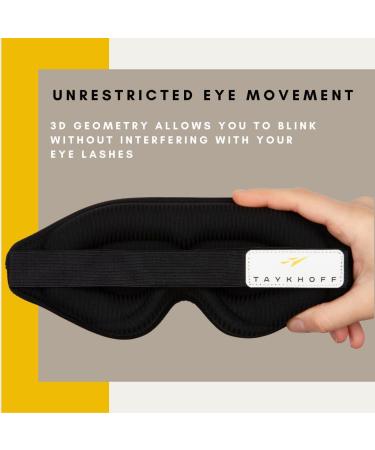 Premium Fabric Sleep Mask - 100% Light Blocking Eye Mask for Comfortable Sleep - 3D Contour Design for Travel - Fits Men & Women - Midnight Black - Buy Online on GoSupps.com