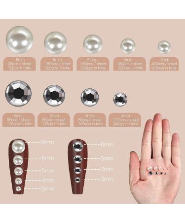 Teenitor 2582Pcs Hair Pearls Stick On Jewels for Hair, Face & Crafts - 3/4/5/6/8mm Gems - Buy Online on GoSupps.com