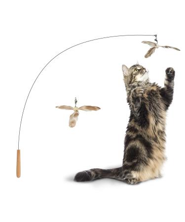 Fukumaru cat toys springs cat feathers with springs and bell for cats 90 cm spring toy propeller toys steel wire-cat toys with cat angel replacement springs Feather Toy - Buy Online on GoSupps.com