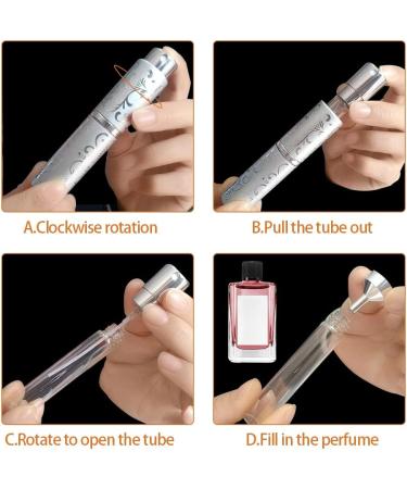 2-Piece 10ml Portable Atomizer Sprayer Set for Perfume | Refillable Fine Mist Spray Bottles | Travel-Friendly Perfume Atomizer Kit with Funnel | Silver & Black - Buy Online on GoSupps.com