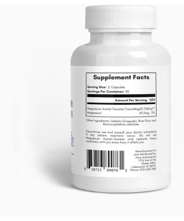 Magnesium Acetyl Taurate - 700mg - (ATA MG TauroMag) Magnesium Supplement - 60 Capsules - Buy Online on GoSupps.com