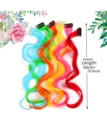 Buy Colorful 20 Long Straight Synthetic Hair Extensions | Wavy Clip-In Fashion Wig - Buy Online on GoSupps.com
