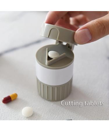YLWX Portable Pill Cutter & Mini Pill Box - Seamless Medicine Storage & Crusher - Gray & White - Buy Online on GoSupps.com