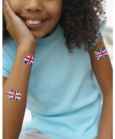 Patriotic Fake Tattoos: USA/UK | 50 Sheets American/British Flag Stickers- 4th of July Party Supplies for Kids & Adults - Buy Online on GoSupps.com