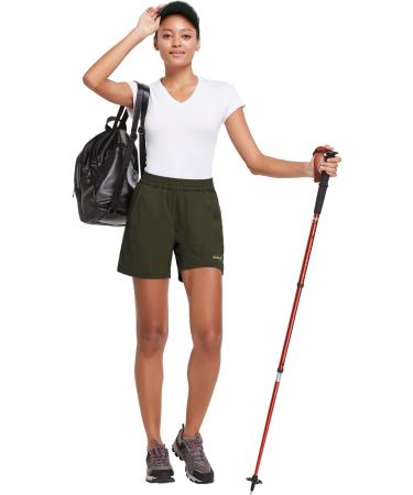BALEAF Women's 5 Athletic Hiking Shorts - Sage Green, Size XL | Quick Dry, UPF 50+, Zipper Pockets - Buy Online on GoSupps.com