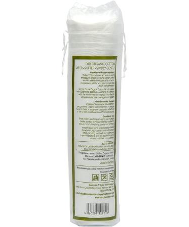 Simply Gentle Organic Cotton Pads Dual sided - Sealed Edges - Low Lint - 100% Organic Cotton Wool 100 Count (Pack of 6) - Buy Online on GoSupps.com