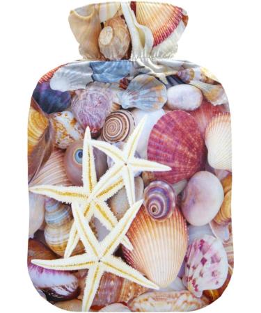 Colorful Naanle Hot Water Bottle - 1L Transparent for Bed Hand & Feet Relief | Pain Relief & Heat Therapy with Mussels & Sea Graves Design - Buy Online on GoSupps.com