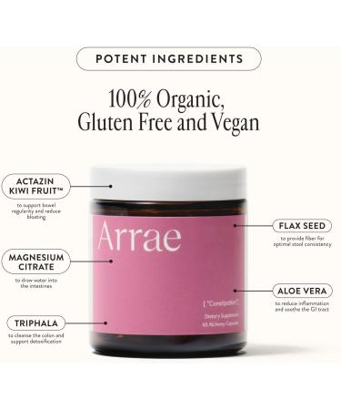 Arrae Constipation Relief - Fast-Acting Natural Colon Cleanse & Digestive Detox Capsules for Bloating Relief & Gut Health (45 Count - Buy Online on GoSupps.com