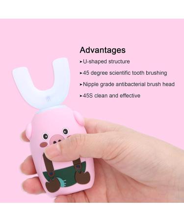U-Shaped Automatic Toothbrush for Kids - Pink Electric Sonic Teeth Cleaner - Buy Online on GoSupps.com