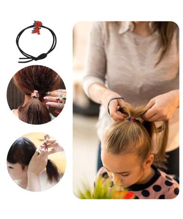 10 Pcs Dinosaur Elastic Hair Ties - Five Styles Ponytail Holders for Women, Girls, Kids - Buy Online on GoSupps.com