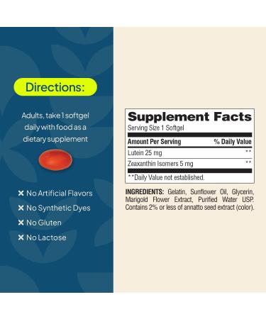 Nature's Wonder Clinical Strength Lutein 25 mg with Zeaxanthin 5 mg softgels for Adults Supports Vision & Eye Health Gluten Free No Artificial Colors 90 Days Supply - Buy Online on GoSupps.com