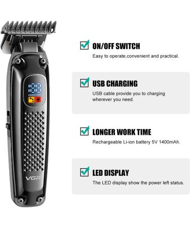 VGR 972 Professional Hair Trimmers | Precision Cord/Cordless Beard Trimmer for Men with LED Display - International Shipping Available - Buy Online on GoSupps.com