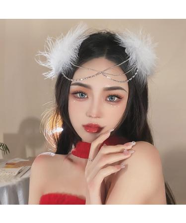 hgnxa Korean Female Hairpin White Side Clip Hair Clips Hairpin Feather Barrettes Headpiece for Women Girls - Buy Online on GoSupps.com