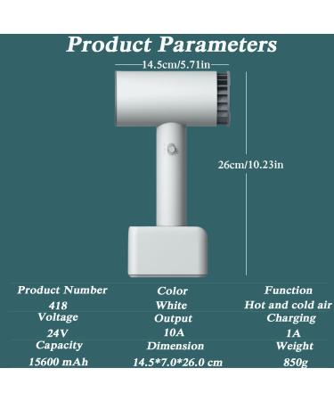 N/A Portable Travel Cordless Hair Dryer Low Heat Rechargeable Handheld Hair Dryer w/15600mAh Built-in Battery Hair Dryer for Women Kids Pet Outdoor Camping Beach White - Buy Online on GoSupps.com