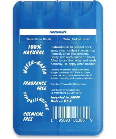 SWIFF Odor-Protect Spray & Fabric Freshener | Natural Deodorant for Clothes Pets Gym Bags & More | 30 mL | Fragrance-Free - Buy Online on GoSupps.com