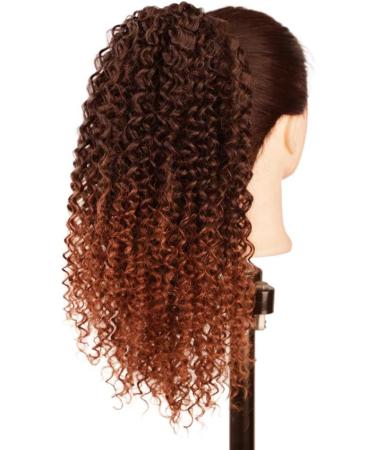 Colorfulpanda Afro Kinky Curly Ponytail 14inch - Black/Auburn Synthetic Hair Extension for Black Women - Buy Online on GoSupps.com