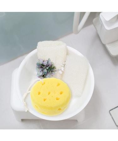 FOMIYES Bath Sponge Mesh Pouf Shower Ball Exfoliating Body Brush Scrubber - Yellow (4pcs) - Buy Online on GoSupps.com
