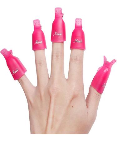 10 PCS Nail Polish Remover Clips for Toenail & Finger UV Gel Polish - Rose Red - Buy Online on GoSupps.com