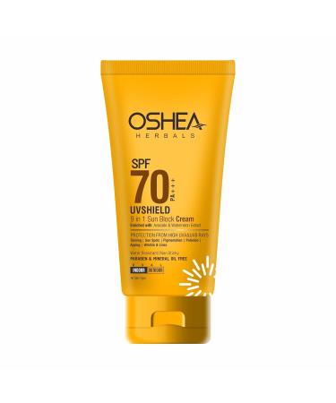 Herbals UVShield Sunscreen SPF 70 PA++ For All Skin Types | Non Sticky & Water Resistant | UVA & UVB Protection | Enriched with Watermelon & Avocado Extract - 60g