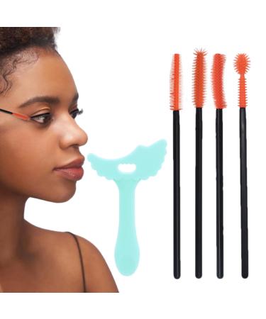 Marscara Guide Template Silicone Mascara Shield Stencil Multi-Functional Makeup Aid Tool for Daily Use Dating Night Out Green + Eyelash Brush