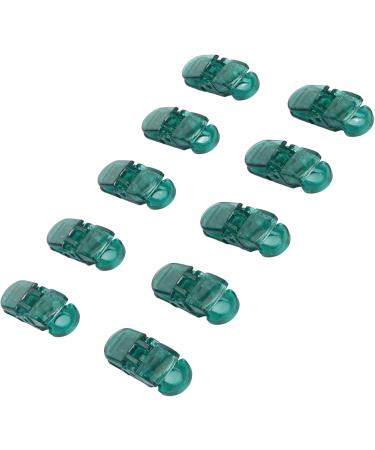 Hearing Aid Cable Clip - Lightweight & Strong Tightening - Transparent 10 Pack for Clothing (Dark Green) | International Shipping Available - Buy Online on GoSupps.com